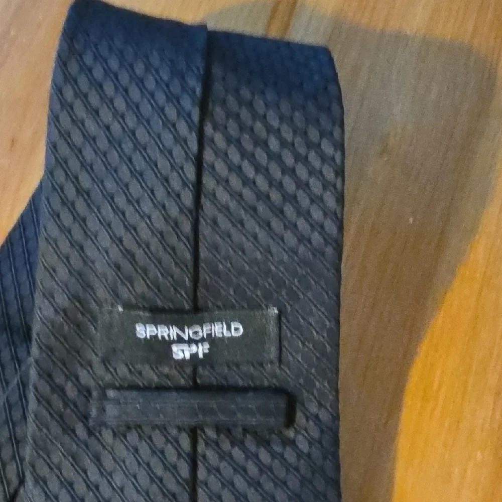 Springfield Black Textured Tie - Picture 4 of 10